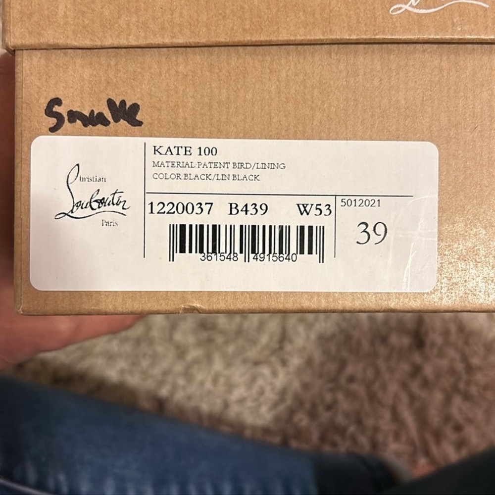 LIKE NEW AUTHENTIC LOUBOUTIN KATE 100 - PATENT BIRD Heels 👠 - Picture 11 of 13